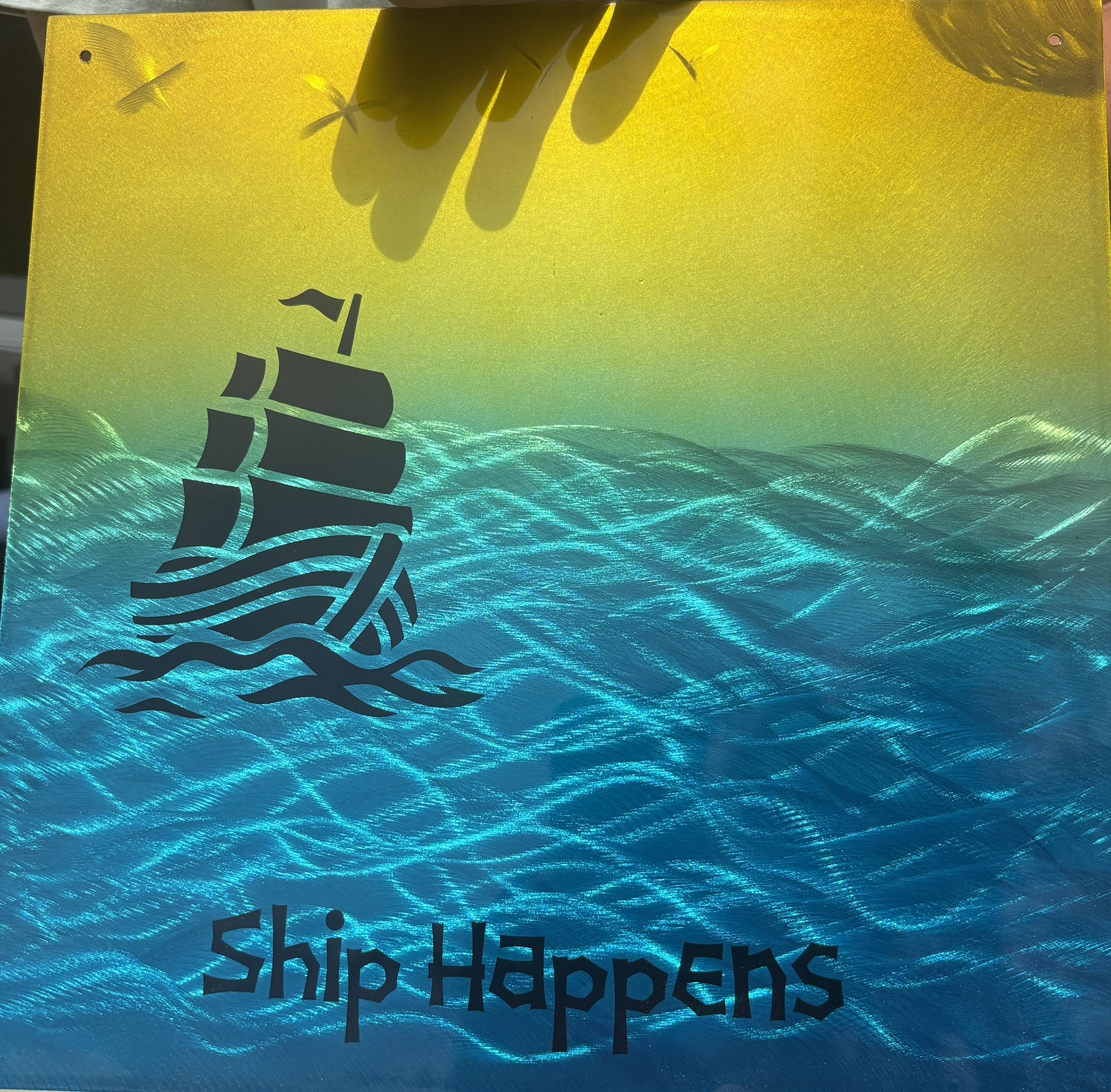 Ship Happens grounded metal wall art by Hill Works LLC