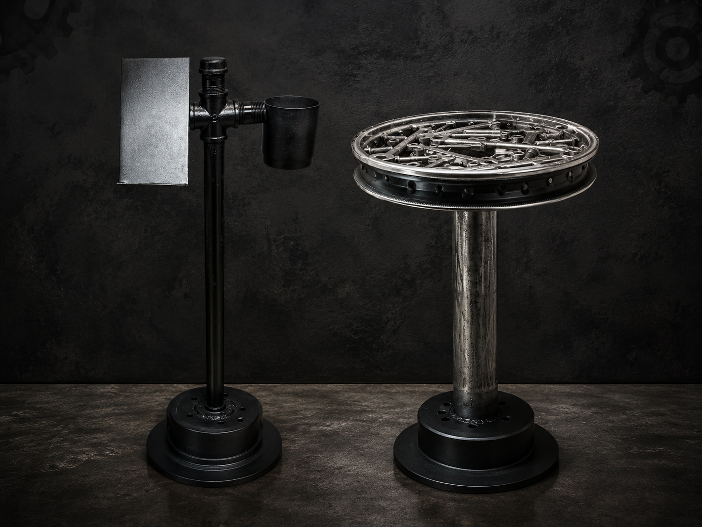 Hill Works LLC furniture including The Roadshow Tattoo Client Stand and Pit Stop Table