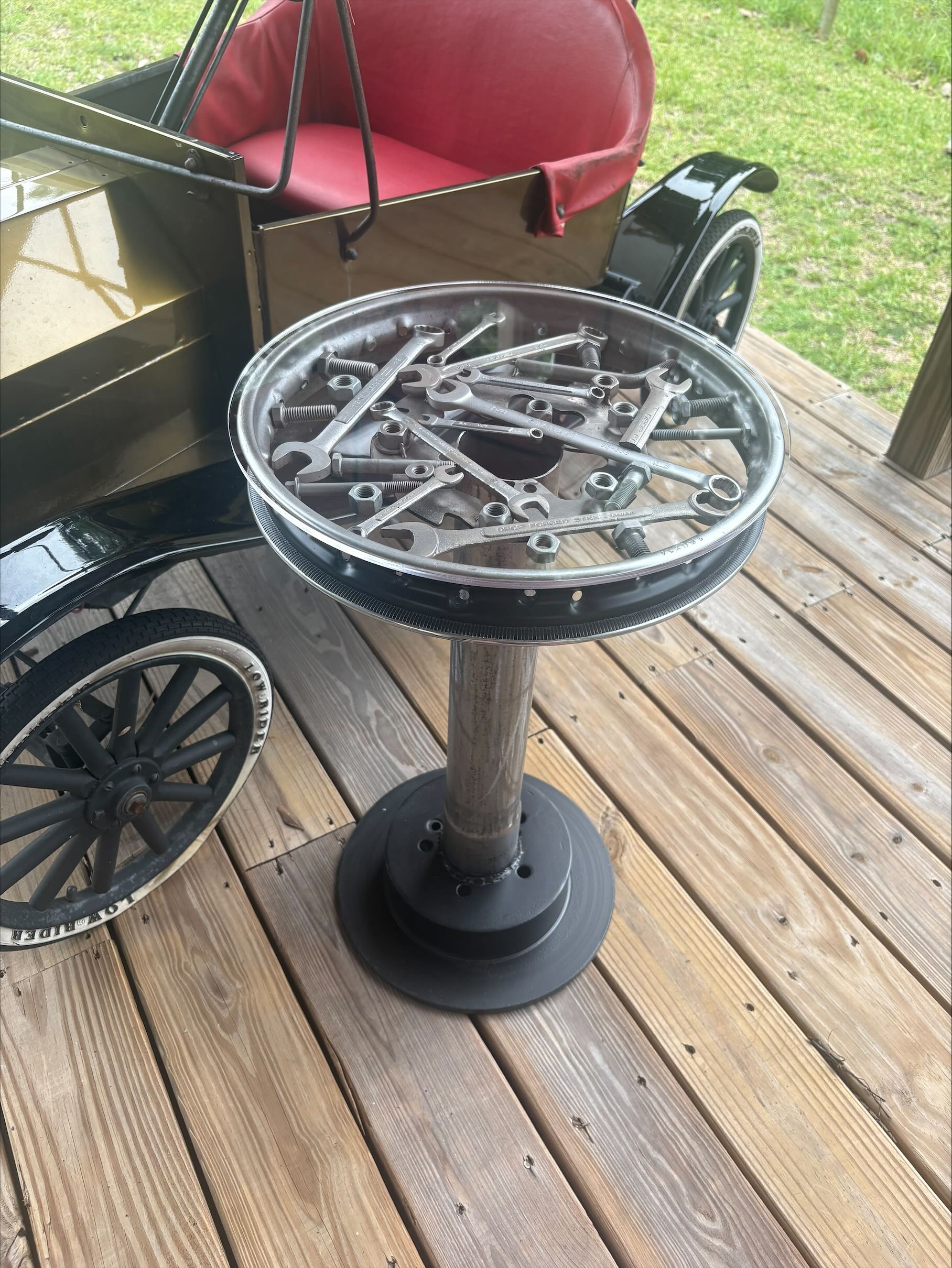 Pit Stop Side Table by Hill Works LLC