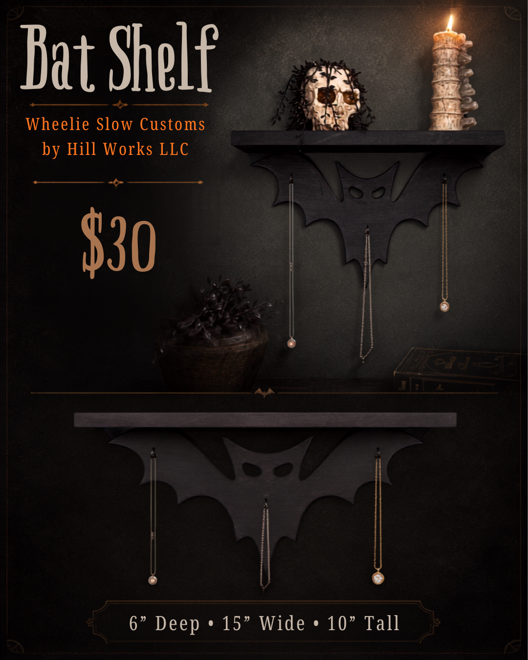 Bat Shelf by Hill Works LLC
