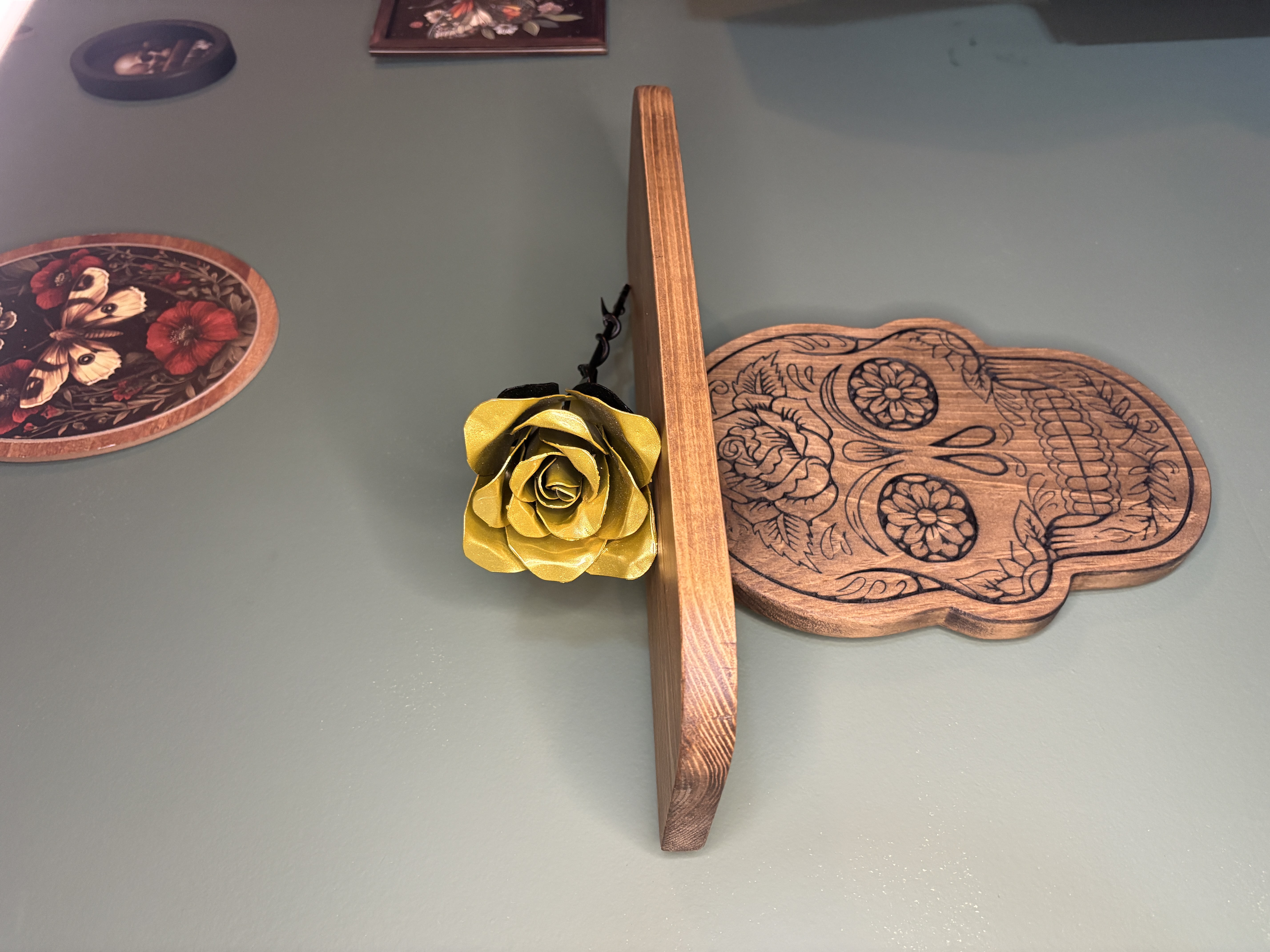 Sugar Skull Shelf - Rose Edition by Hill Works LLC