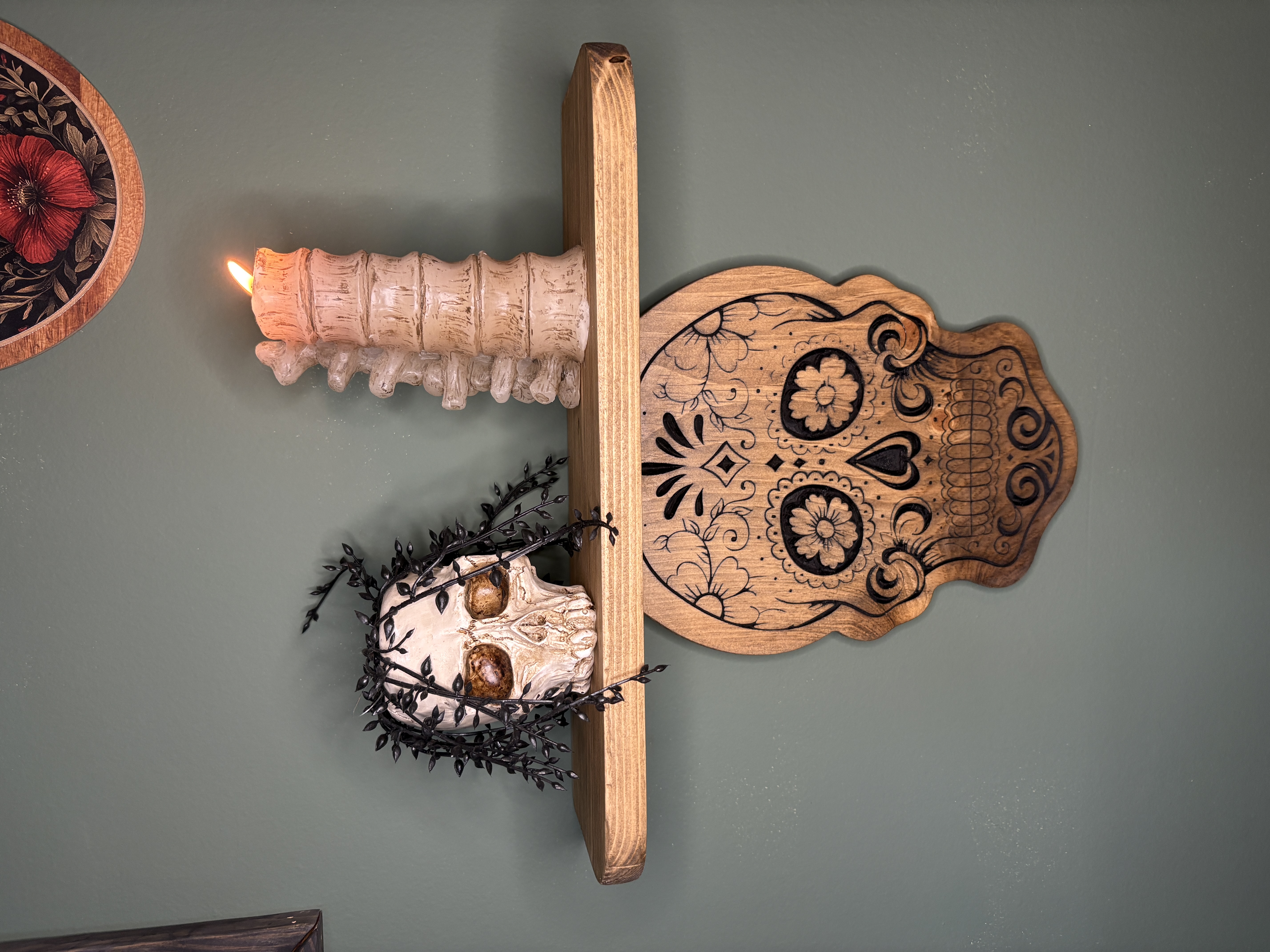 Sugar Skull Shelf - Diamond by Hill Works LLC